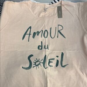 J. Crew Amour du Soleil Tee - Cream and Green
